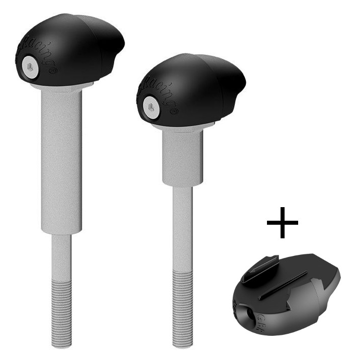 GBRacing Bullet Frame Sliders (Street) for Kawasaki ZX-4R RR GoPro™ Camera Mount bundle