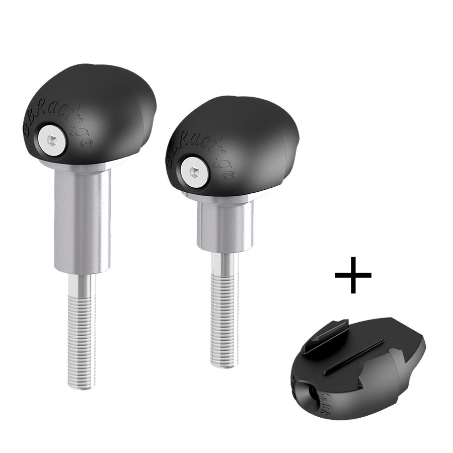GBRacing Bullet Frame Sliders (Street) for Yamaha MT-09 Tracer GoPro™ Camera Mount bundle