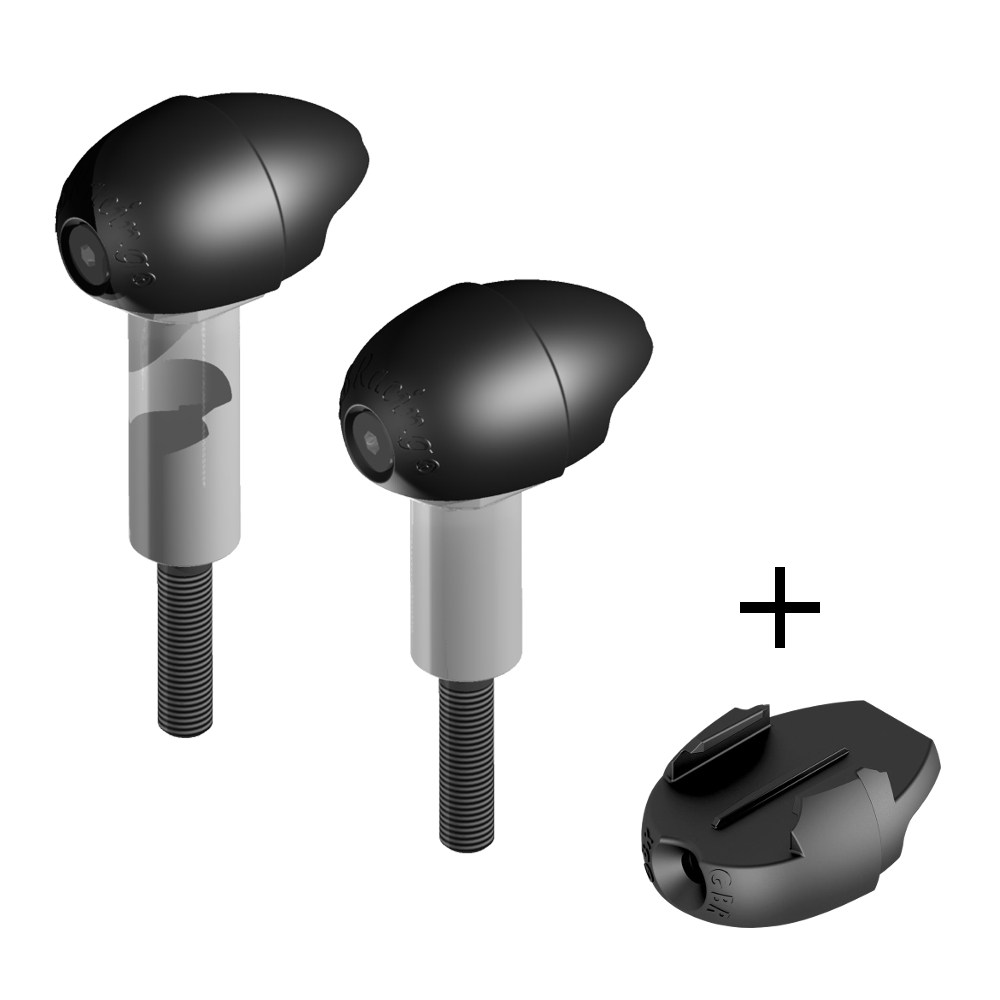 GBRacing Bullet Frame Sliders (Street) for Yamaha YZF-R6 GoPro™ Camera Mount bundle