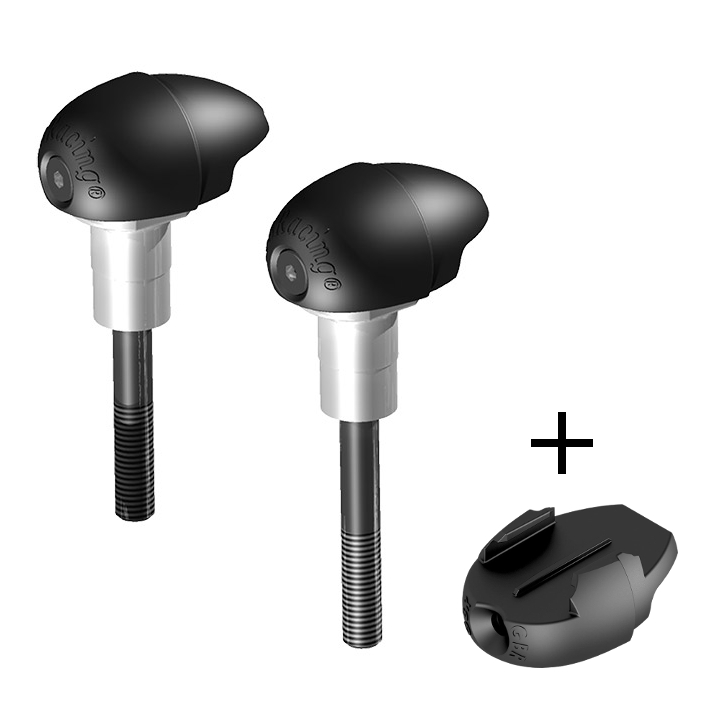 GBRacing Bullet Frame Sliders (Street) for Aprilia Tuono V4 2011 - 2020 GoPro™ Camera Mount bundle