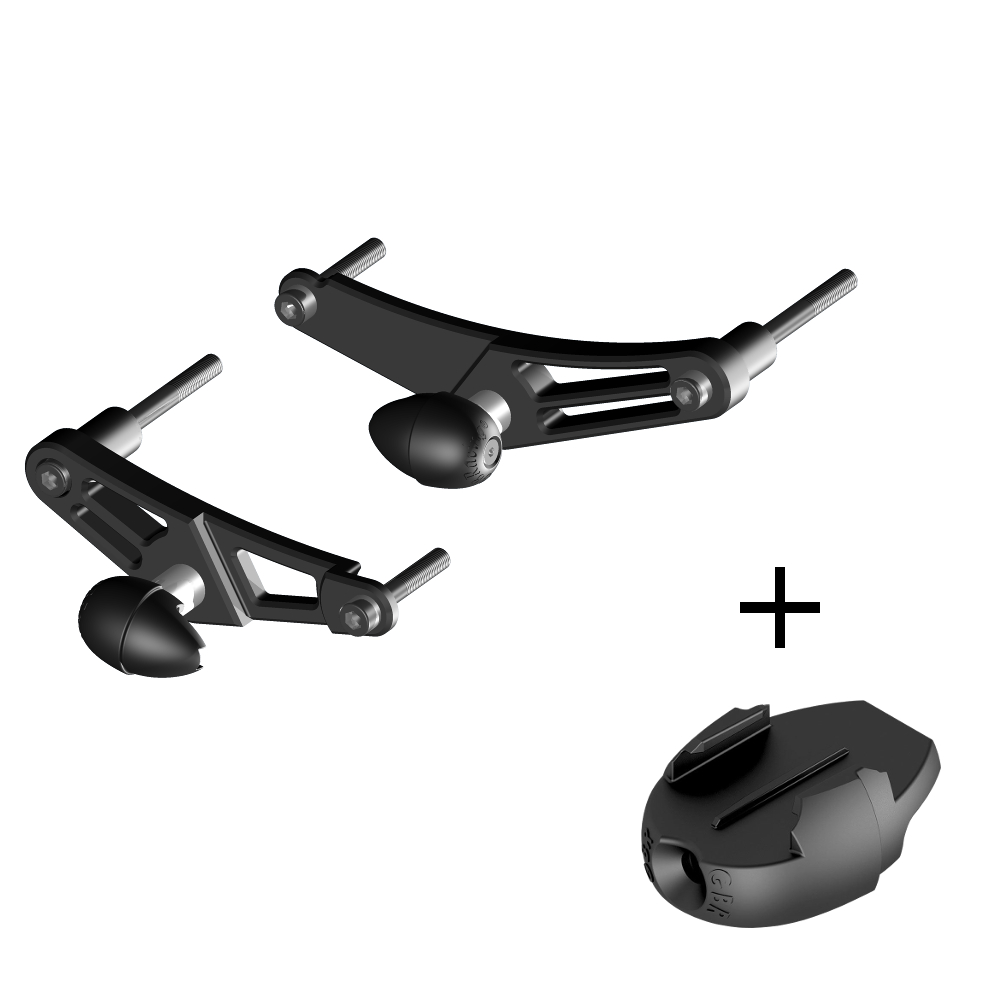 GBRacing Frame Sliders (Race) for Triumph Daytona 675 Street Triple GoPro™ Camera Mount bundle