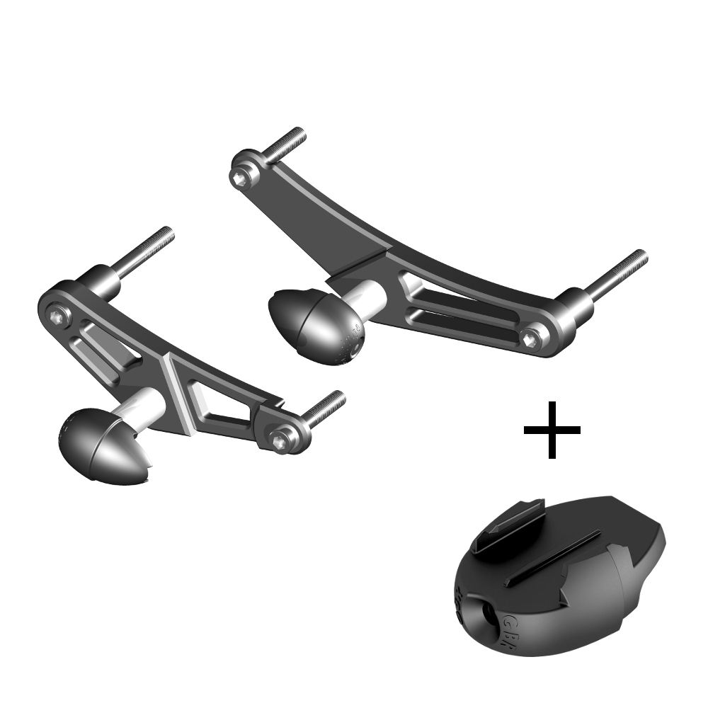 GBRacing Frame Sliders (Street) for Triumph Daytona 675 Street Triple GoPro™ Camera Mount bundle