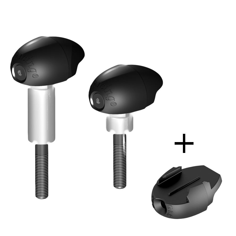 GBRacing Bullet Frame Sliders (Race) for Suzuki GSX-R 600 / 750 2006 – 2010 GoPro™ Camera Mount bundle