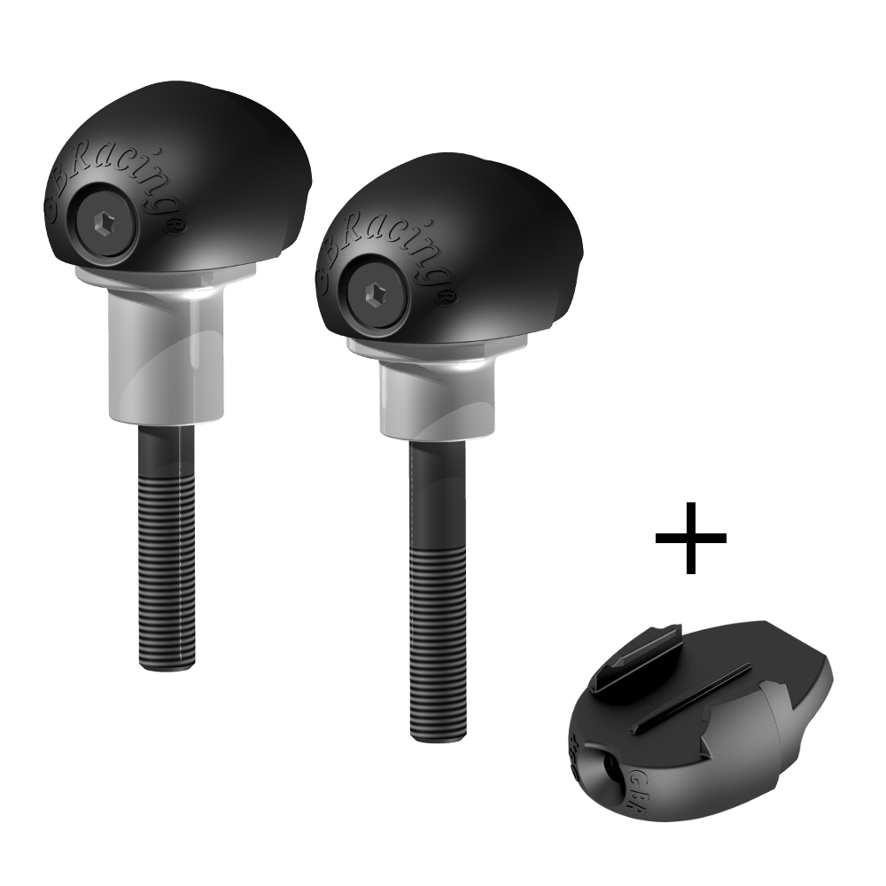 GBRacing Bullet Frame Sliders (Race) for Suzuki GSX-R 1000 2005 - 2008 GoPro™ Camera Mount bundle