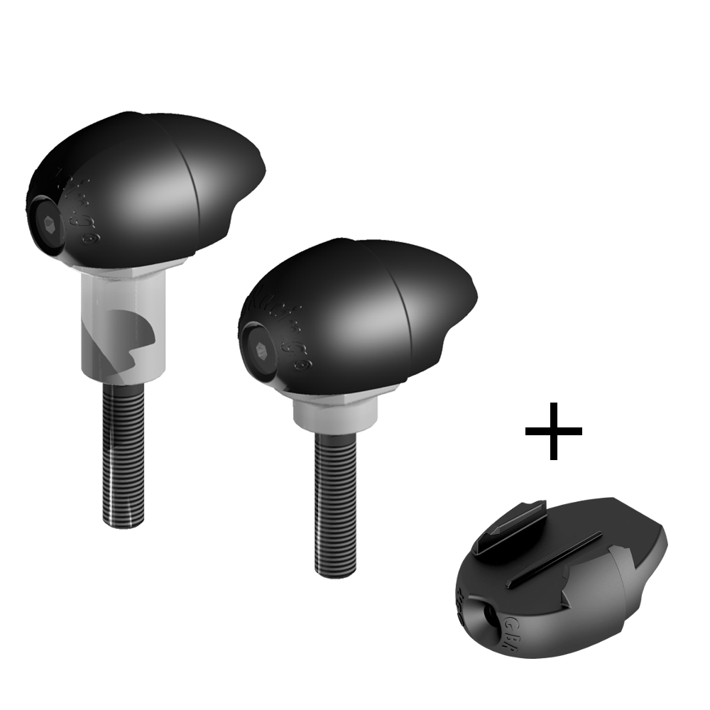GBRacing Bullet Frame Sliders (Race) for Yamaha YZF-R6 GoPro™ Camera Mount bundle